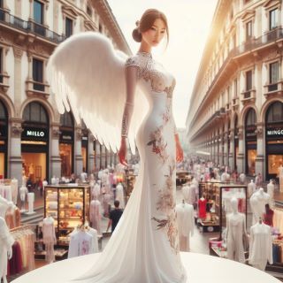 天使とホワイトのチャイナドレス Part5: Angel art Dream
